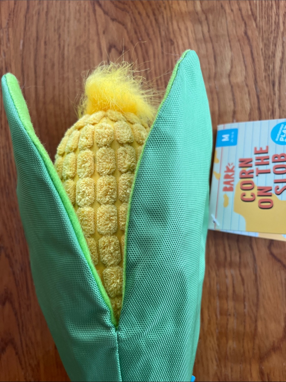 NWT Bark Plush Corn Dog Toy in Yellow and Green - Picture 4 of 4